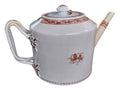 Chinese Export Porcelain Sepia & Gilt Twisted Handle Ribbed Teapot C 1790