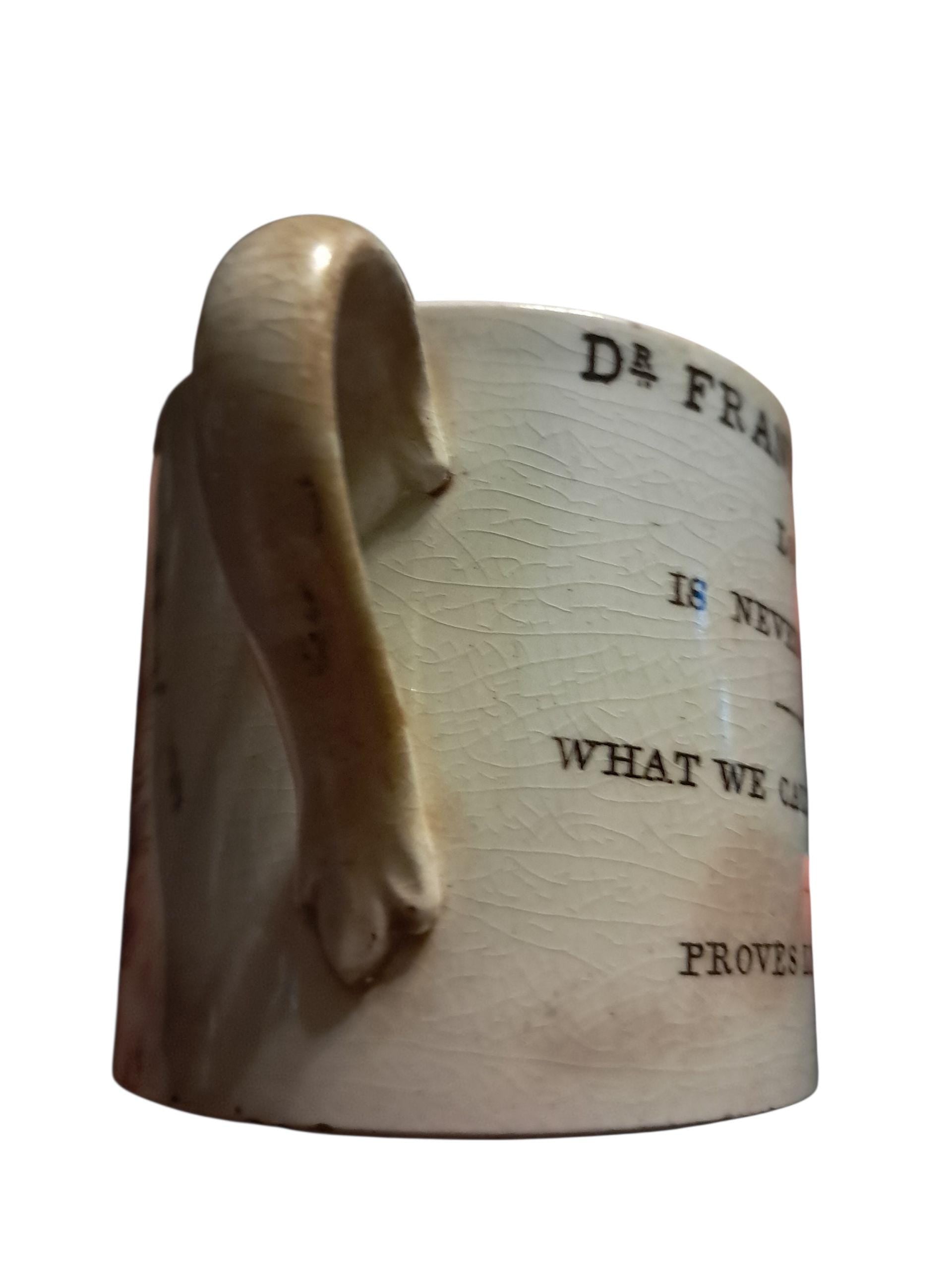 Staffordshire Childs Franklin's Proverbs Transferware Mug Cup