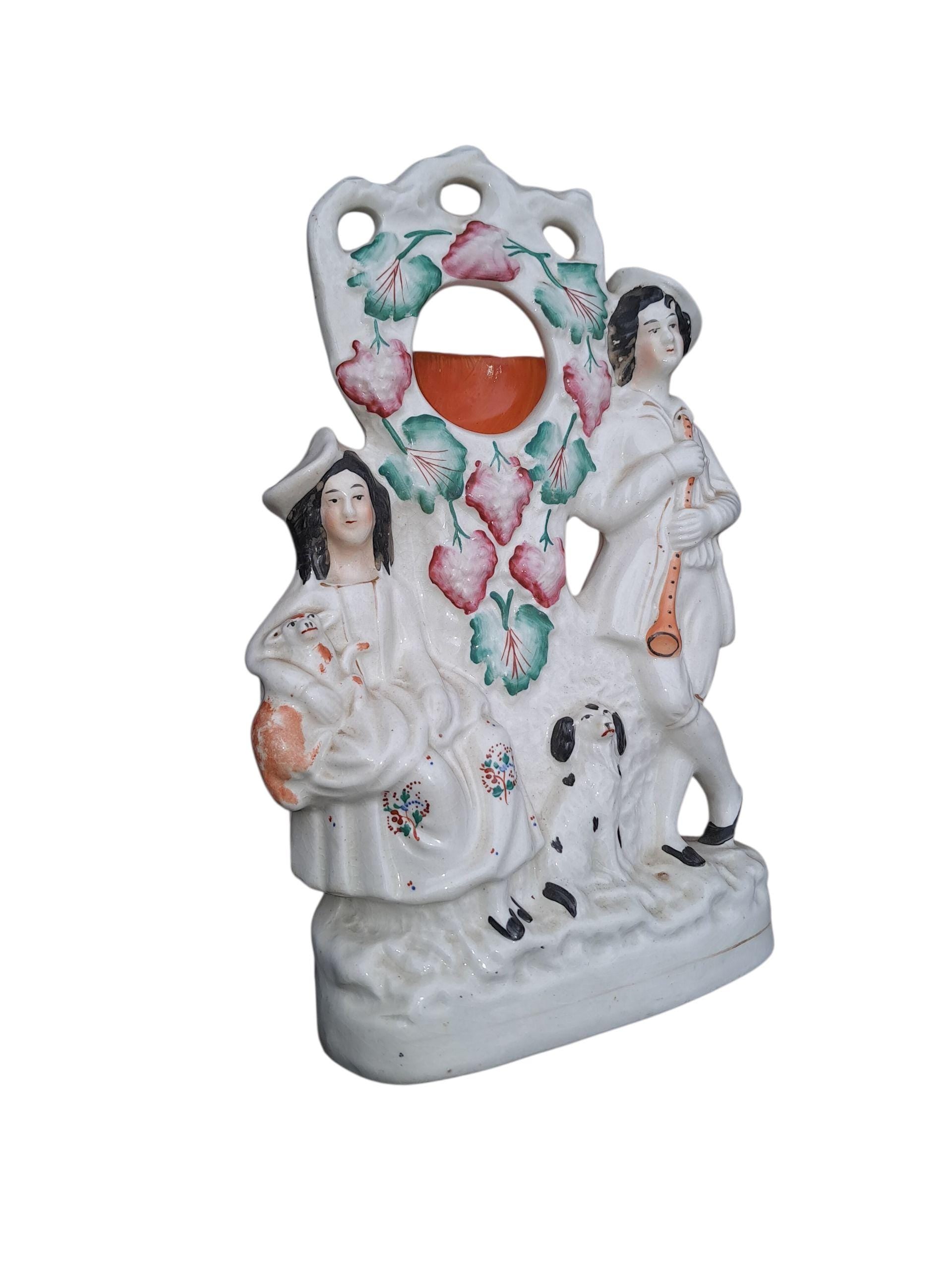 Antique Late 19th Century Staffordshire Pocket Watch Holder