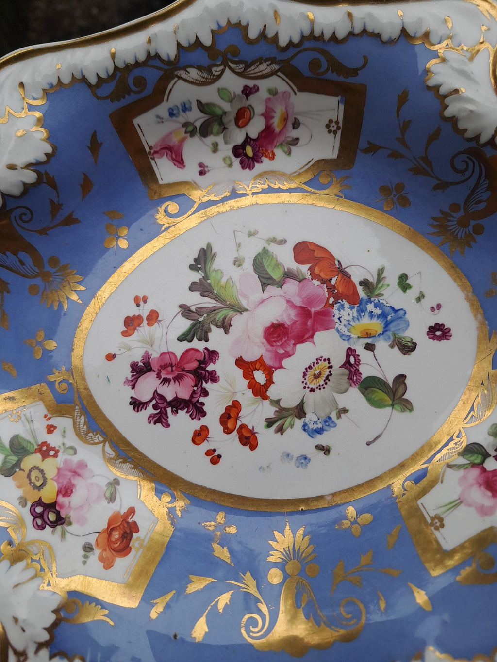 Samuel Alcock British English Porcelain Tray Rare Melting Snow Pattern