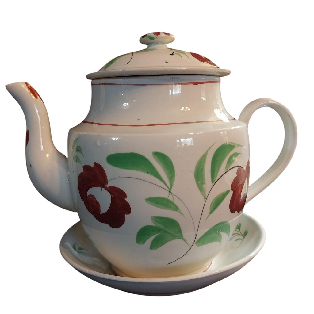 Early English Hand Painted Teapot Adam's Rose Style