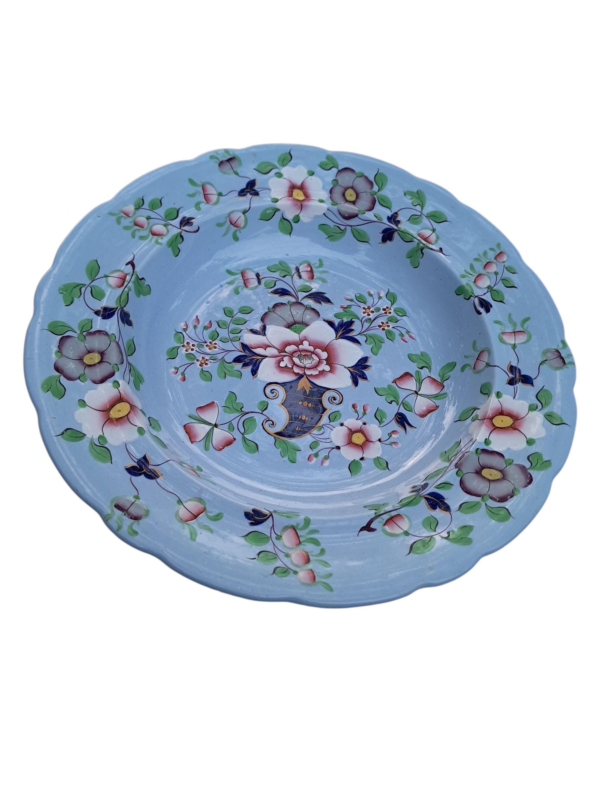 Rare 1830s Ridgway Soup Bowl - 10 Inch Floral Plate