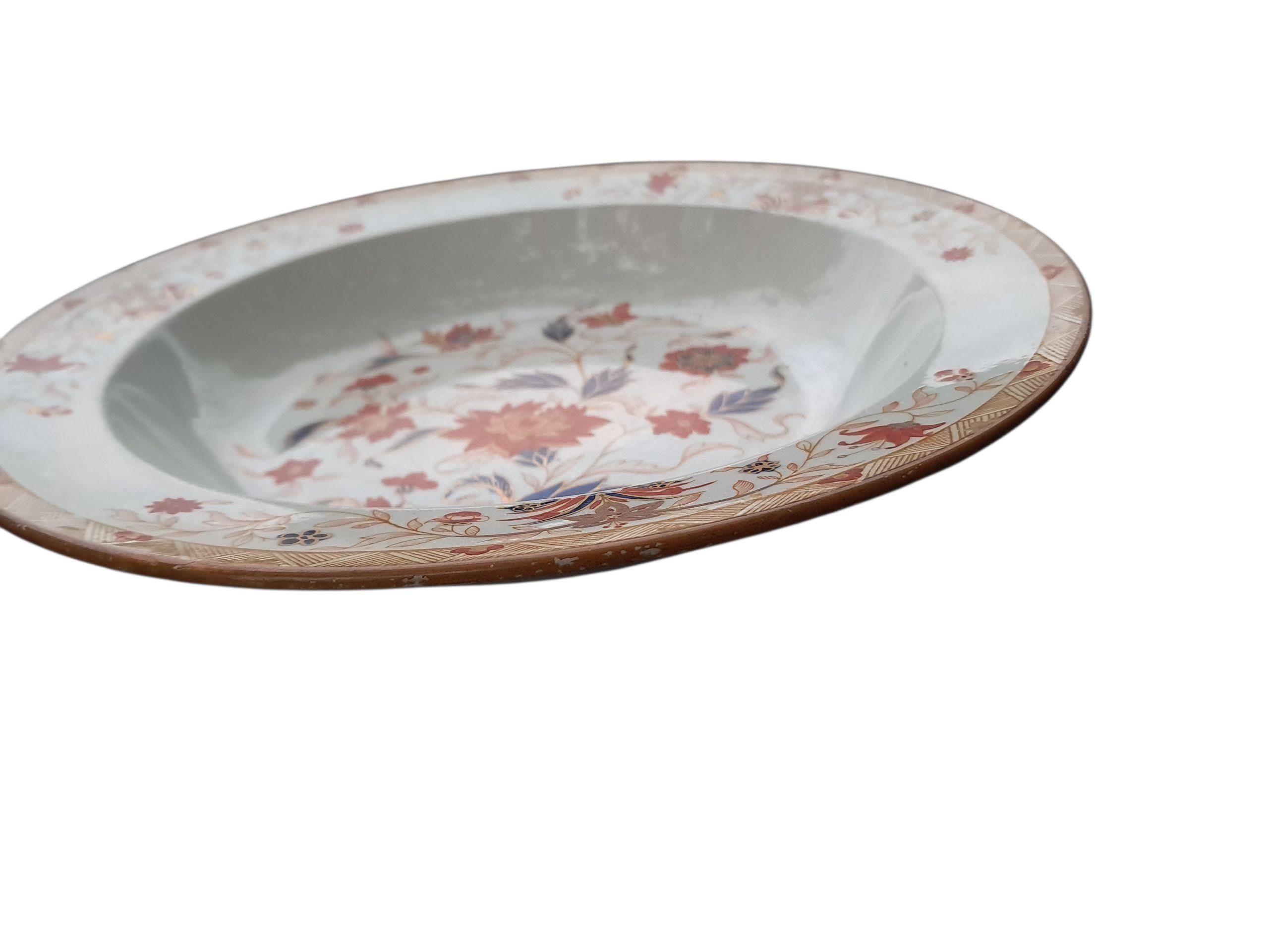 Antique Wedgwood Imari Soup Bowl: Early 1800s, 9-Inch