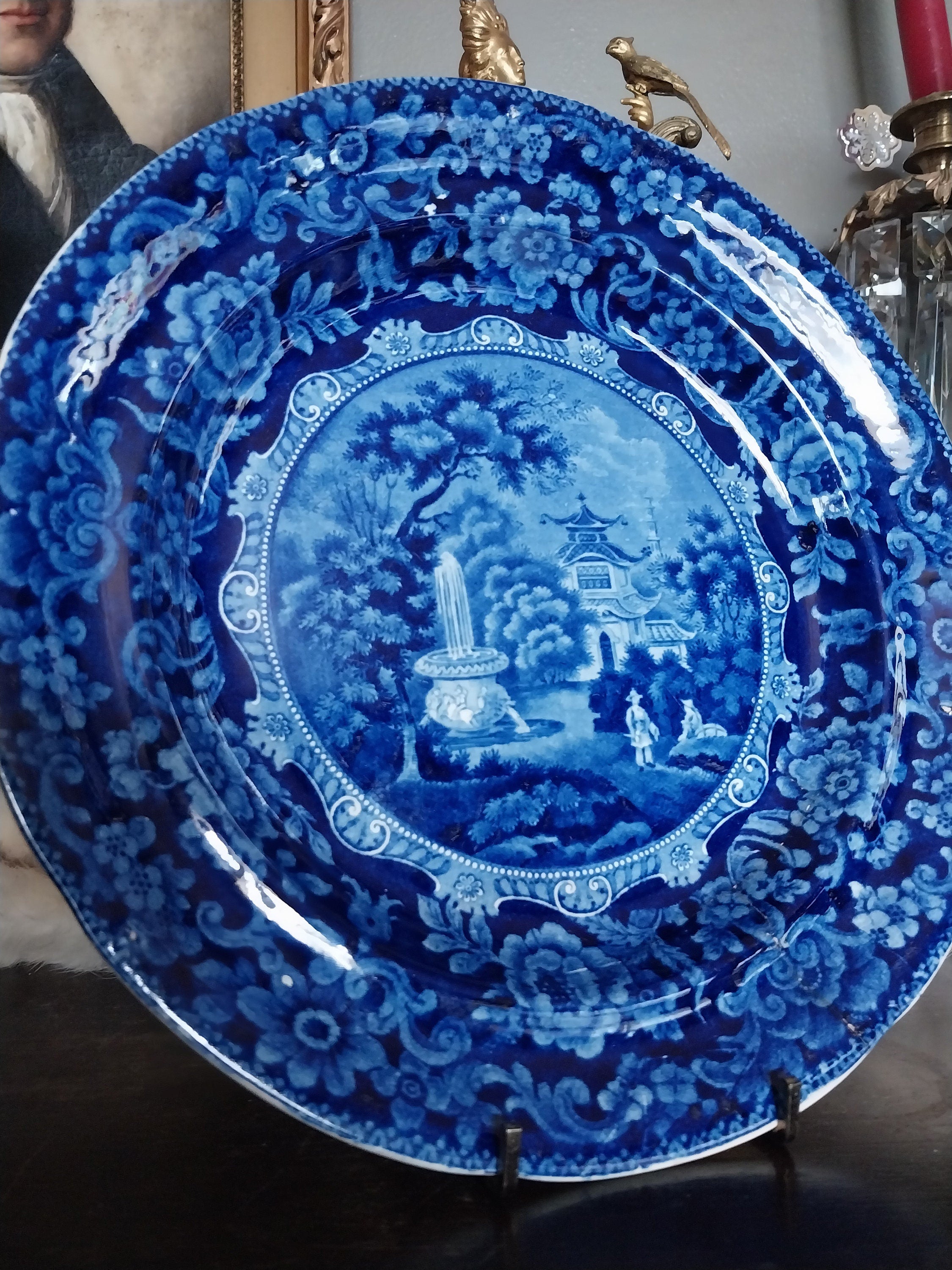 Staffordshire Pearlware Chinisoiere Pattern Plate Early 1800