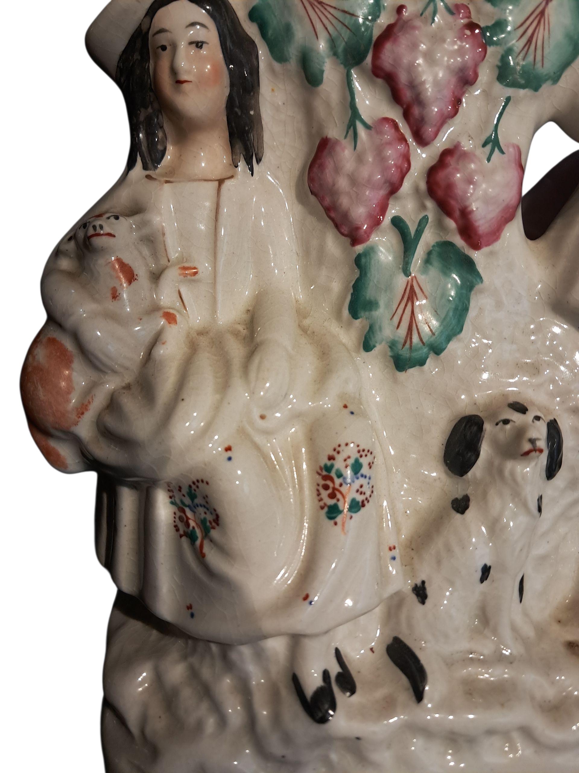 Antique Late 19th Century Staffordshire Pocket Watch Holder