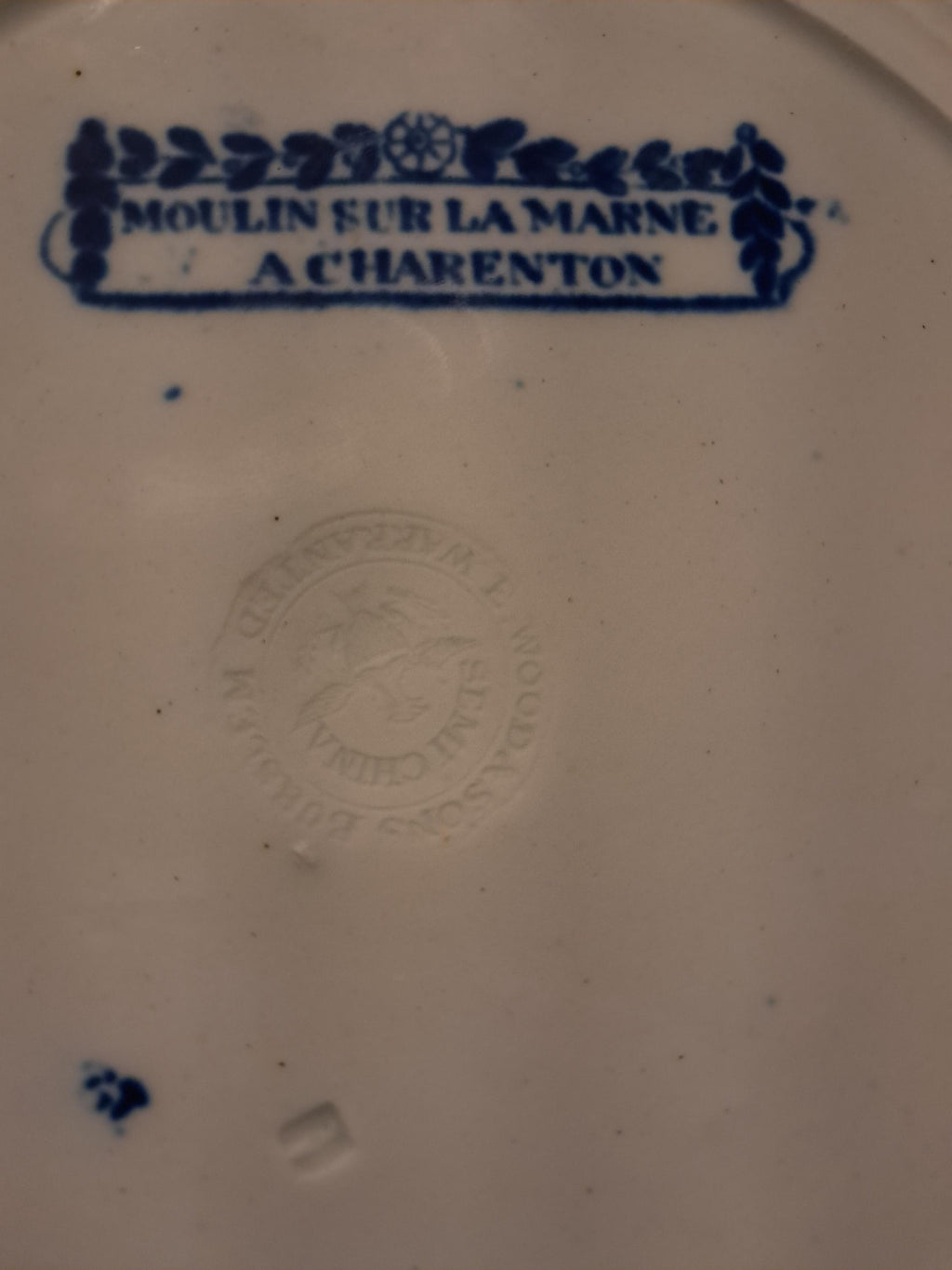 Antique Staffordshire Dark Blue Transferware Plate of Italian Scenery