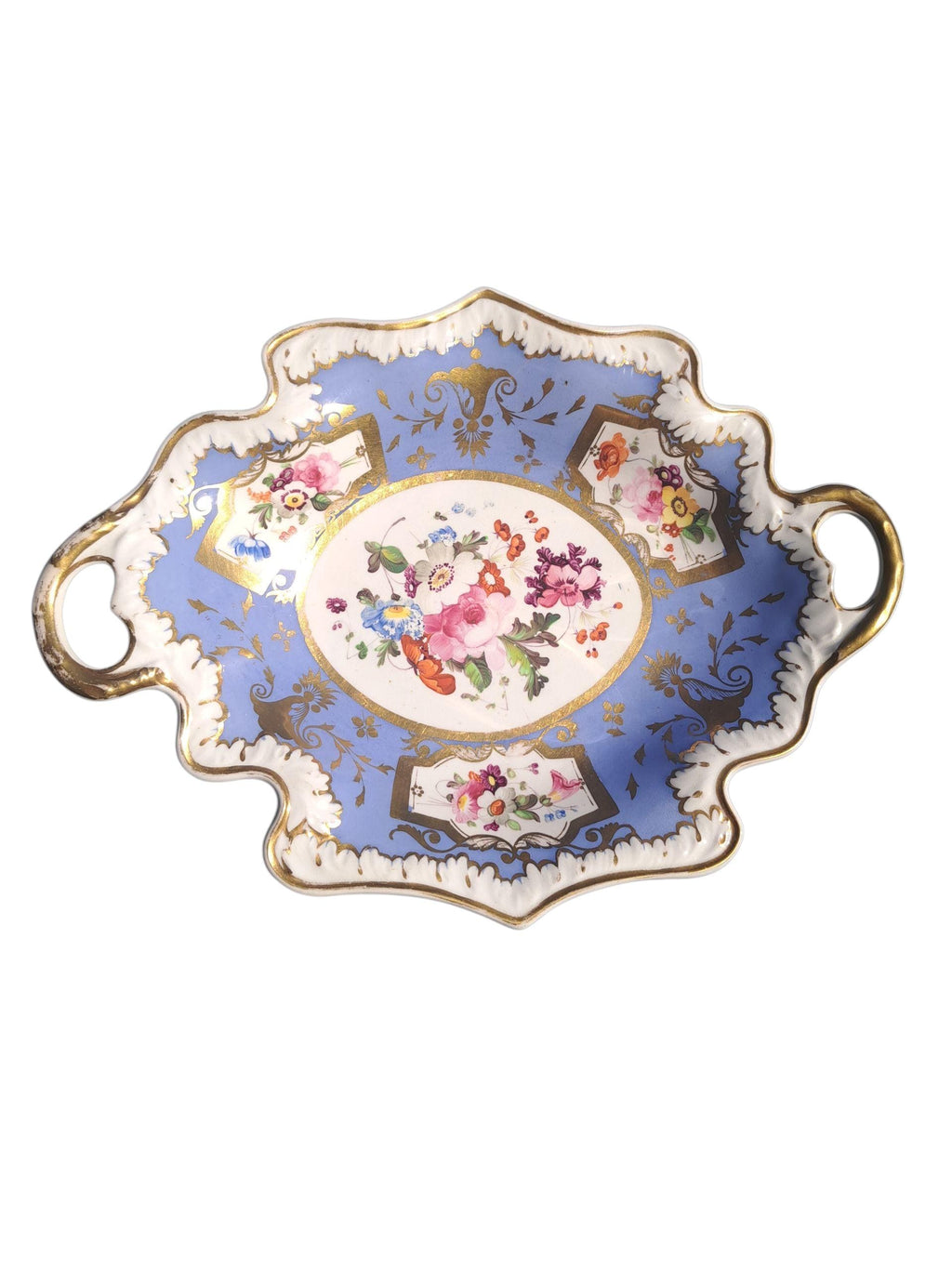 Samuel Alcock British English Porcelain Tray Rare Melting Snow Pattern