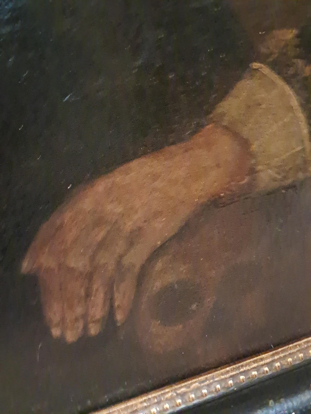 Antique (1650-1730) Memento Mori Painting of A Man