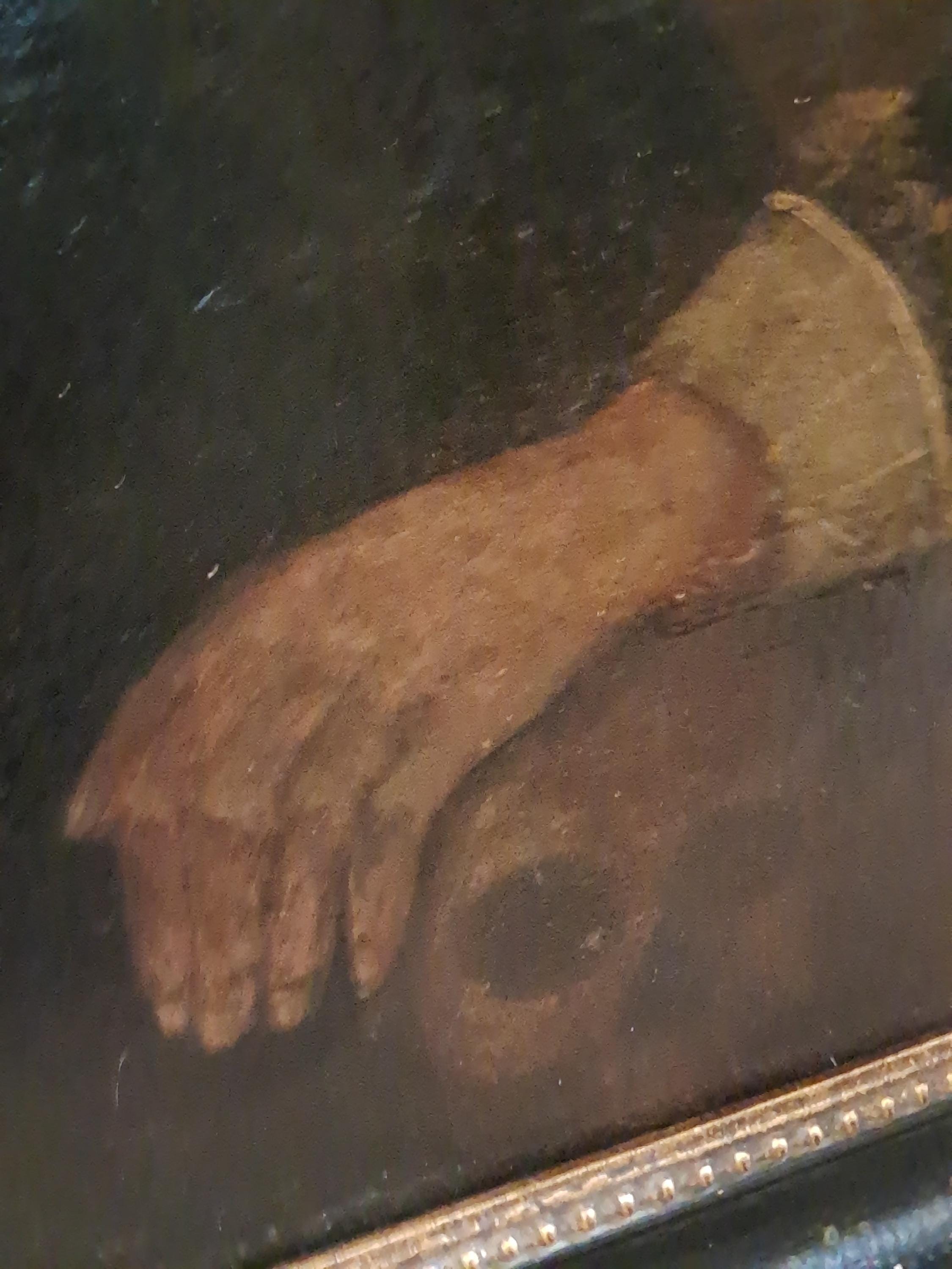 Antique (1650-1730) Memento Mori Painting of A Man