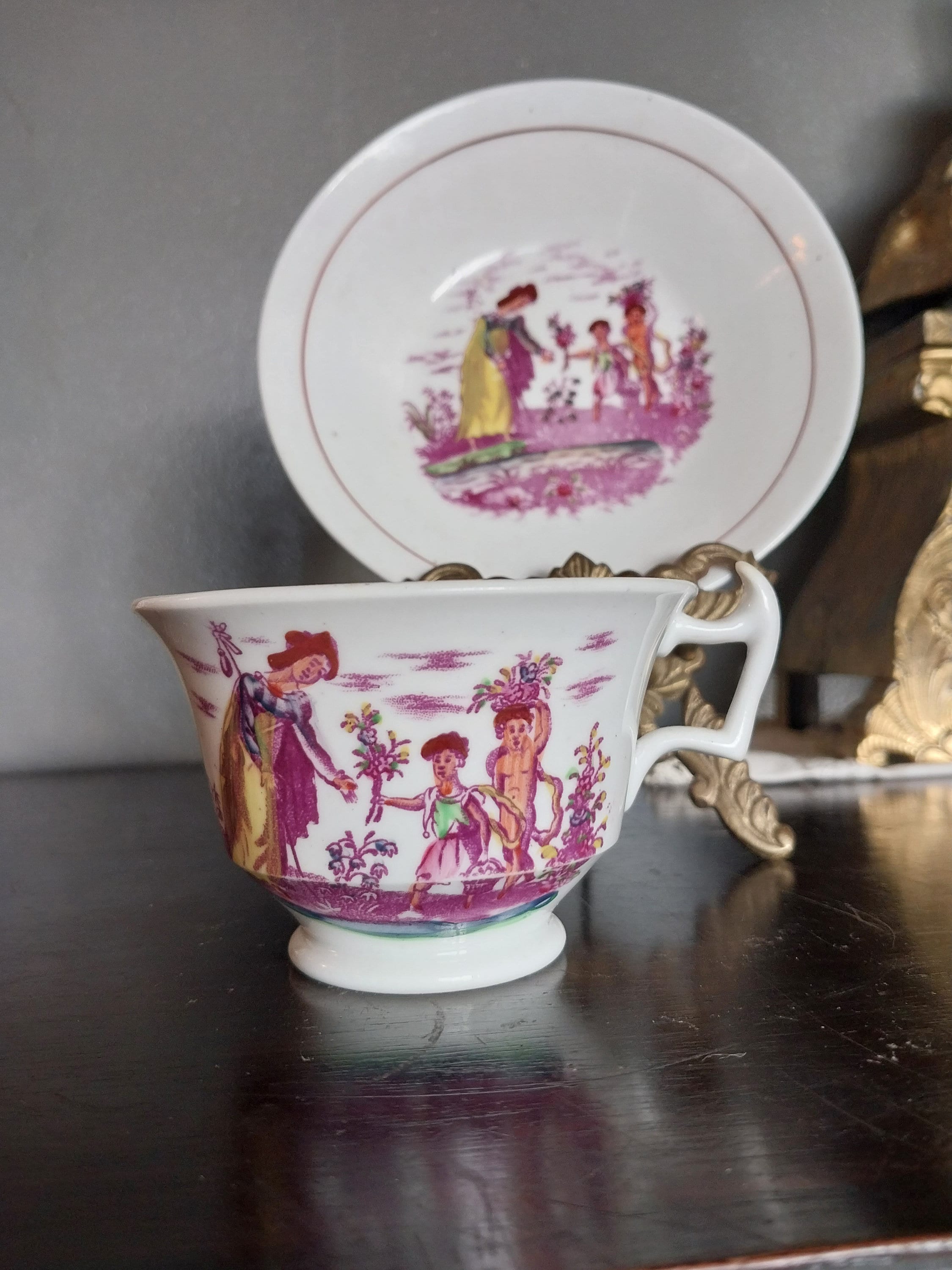 Early English Tea Cup and Saucer Hilditch Handle