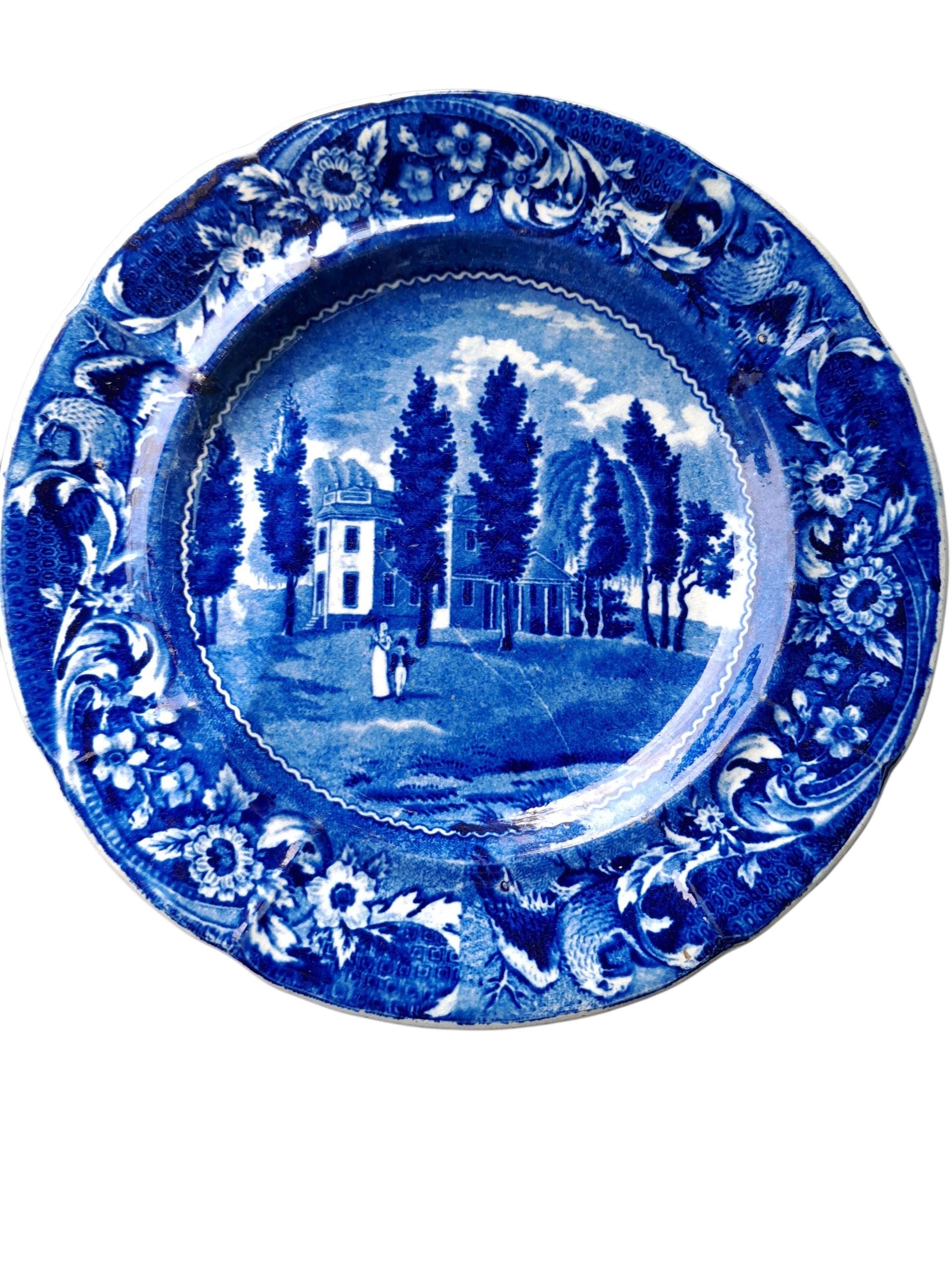 Staffordshire Historical Hoboken at New Jersey Plate Rare