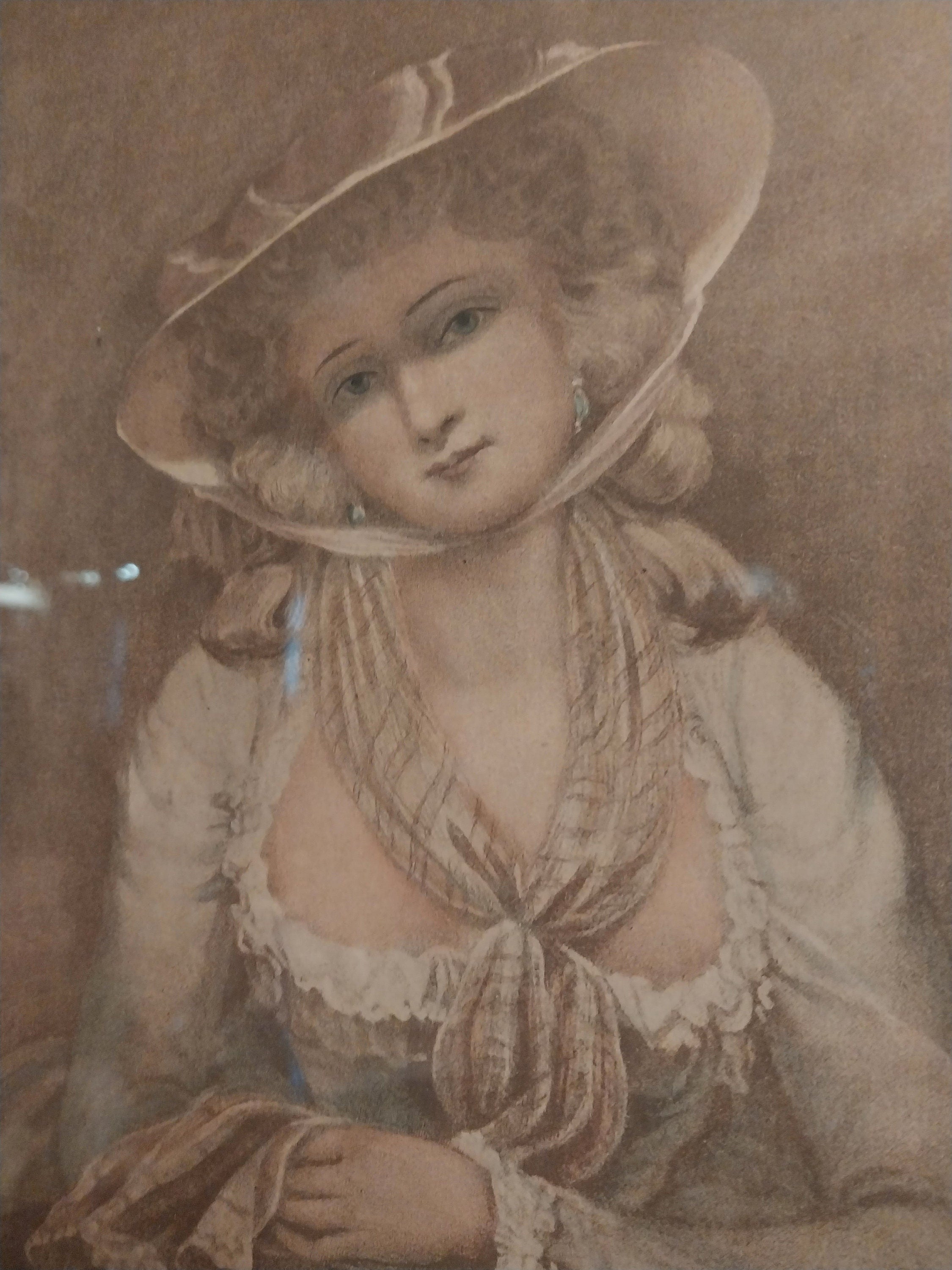 Antique Art Engraving Print of Sophia Western by JR Smith after J Hoppner