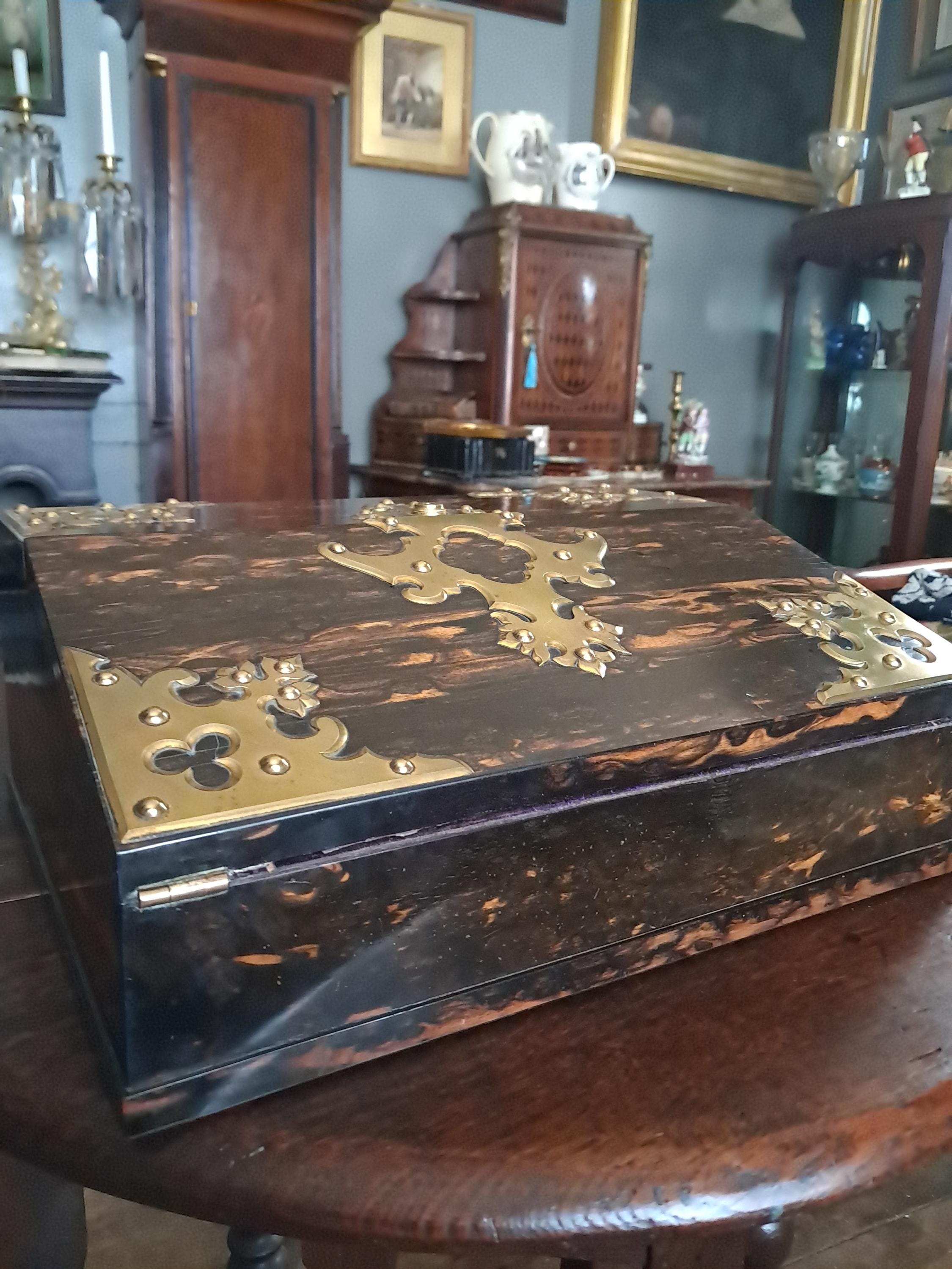 Antique Coromandel Wood Writing Slope by Betjemann & Sons, Secret Compartment