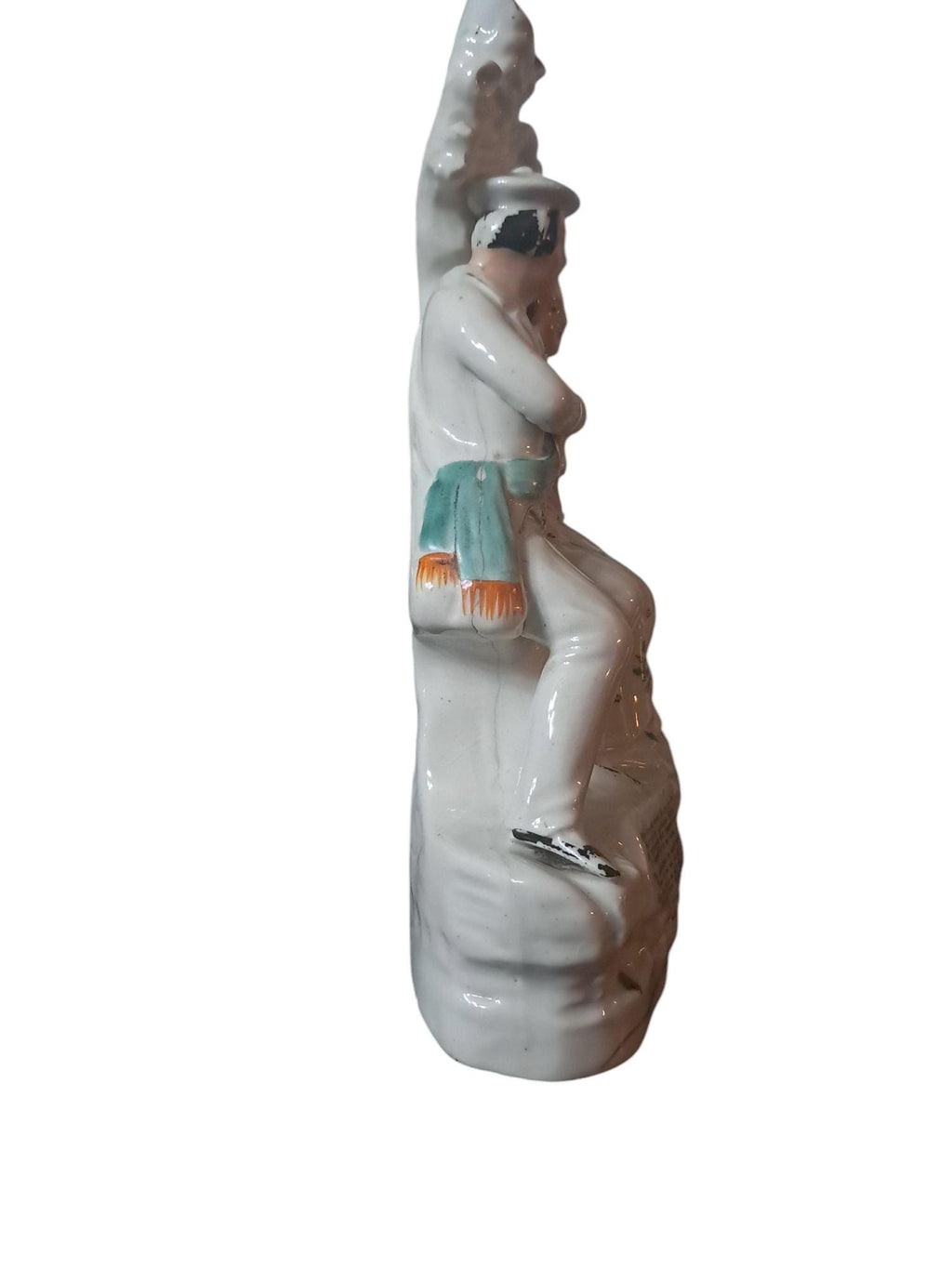 Antique Staffordshire Scottish Spill Vase  Robert Burns and Highland Mary with Poem