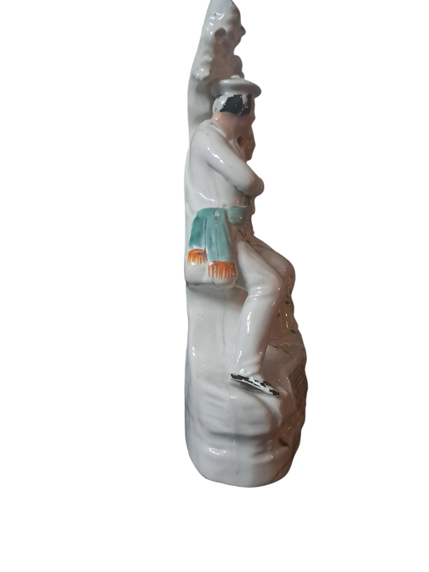 Antique Staffordshire Scottish Spill Vase  Robert Burns and Highland Mary with Poem