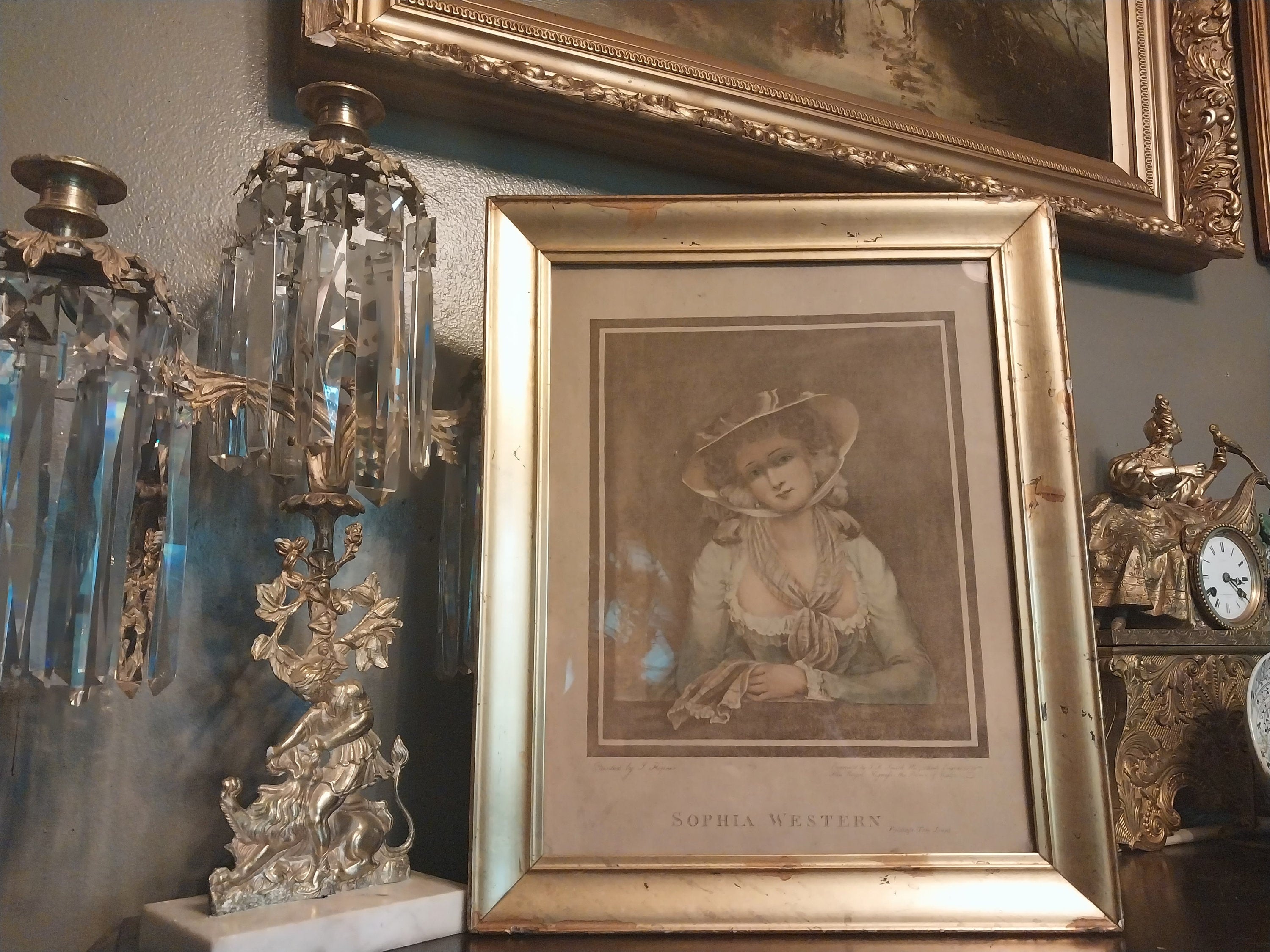 Antique Art Engraving Print of Sophia Western by JR Smith after J Hoppner