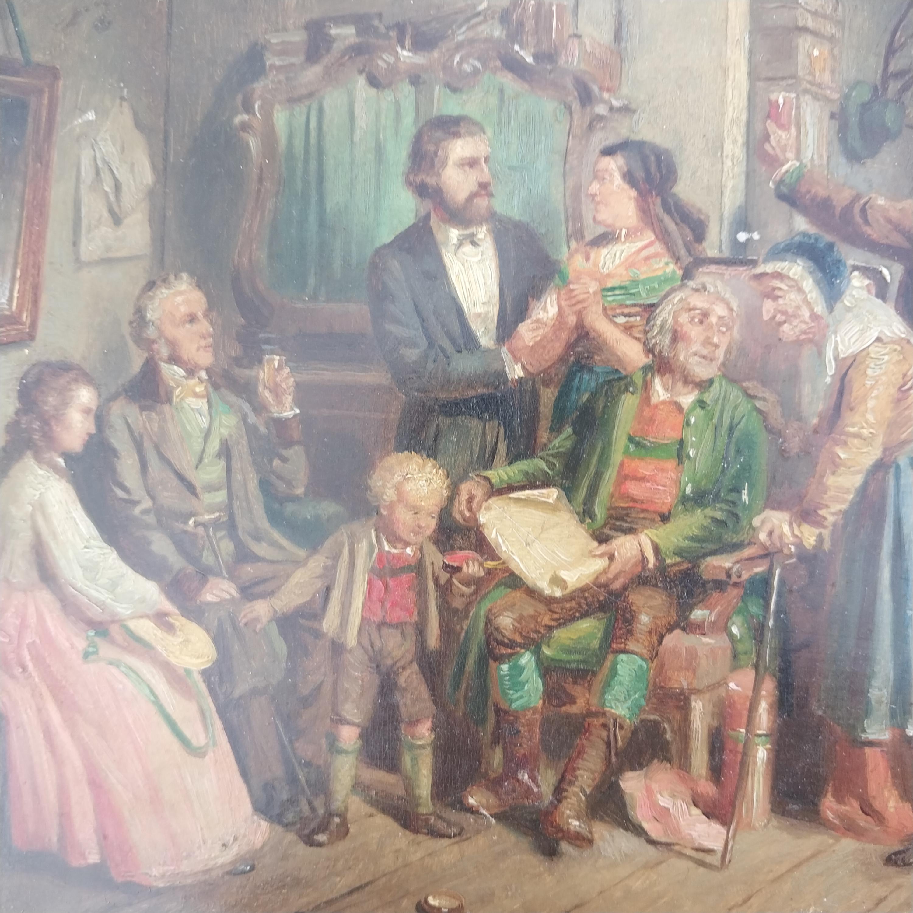 Antique Rudolf Hausleithner Oil Painting: Austrian Holiday Scene Dark and Moody