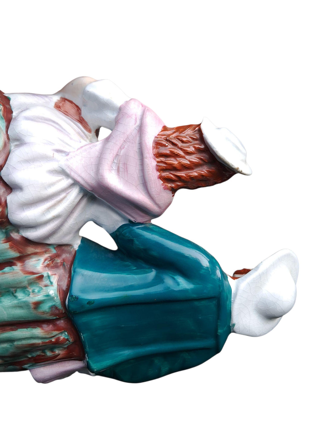 Antique Staffordshire Flatback Figure of 2 Fish Mongers
