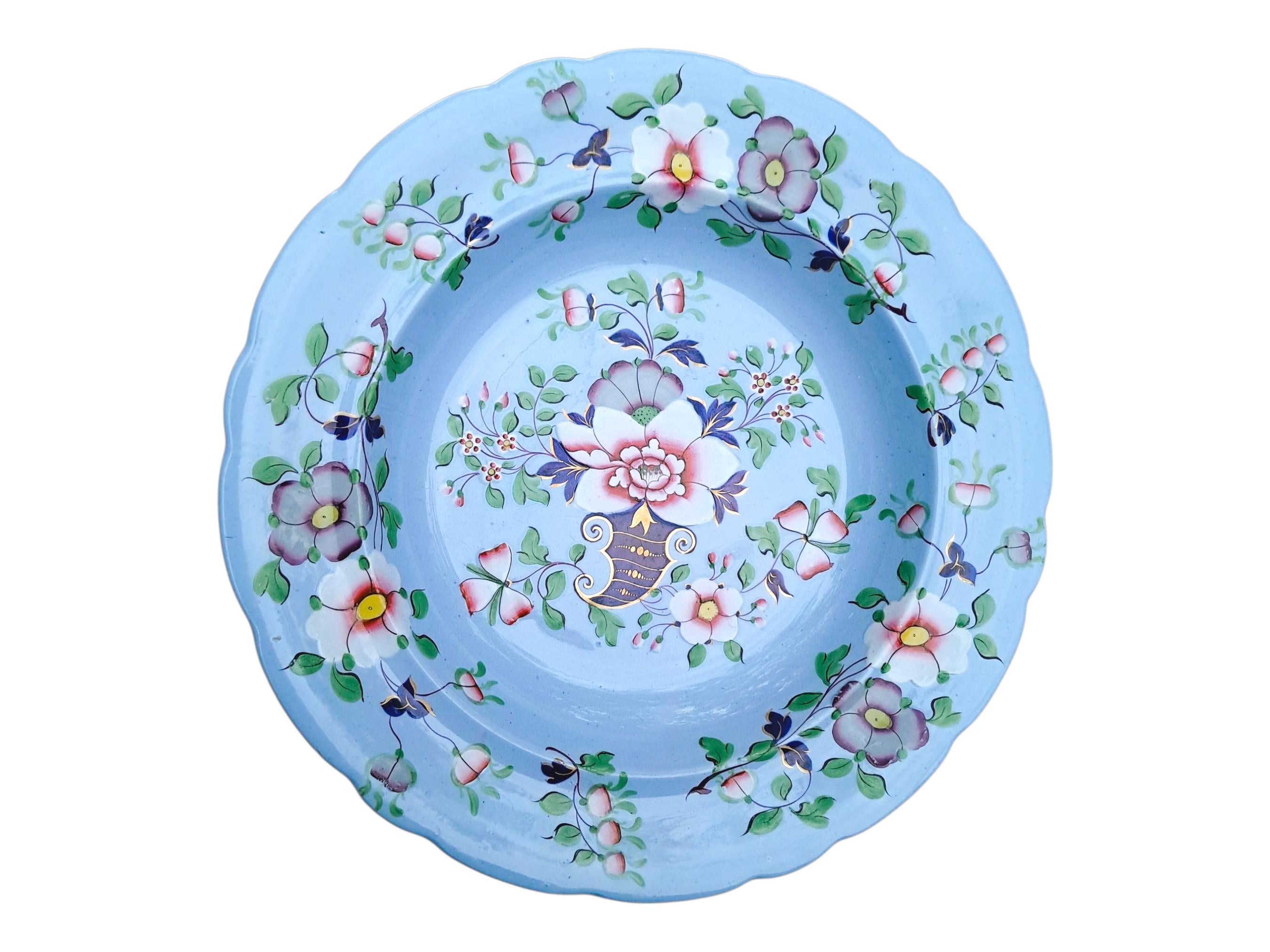 Rare 1830s Ridgway Soup Bowl - 10 Inch Floral Plate