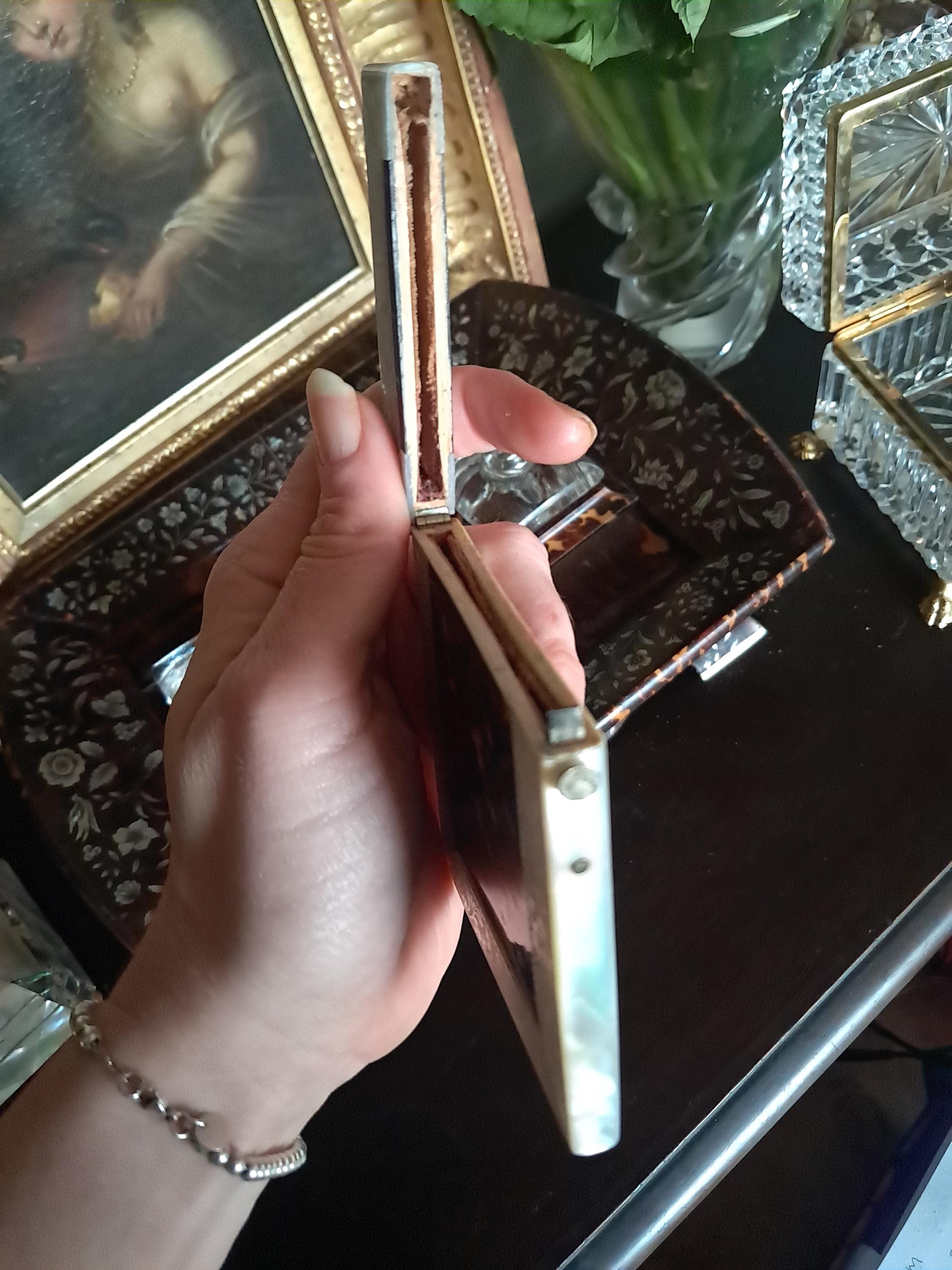 Stunning Faux Tortoiseshell and Mother of Pearl Calling Card Case
