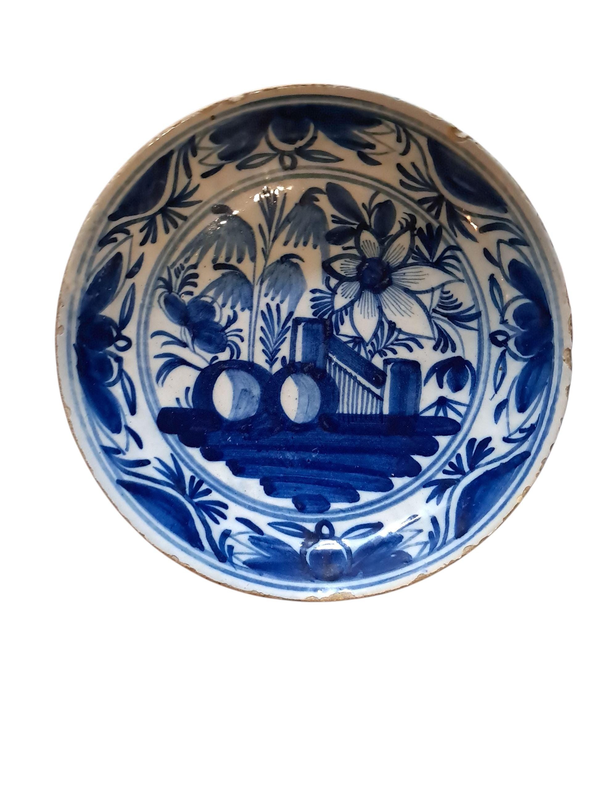 18th Century Delft Blue and White Plate