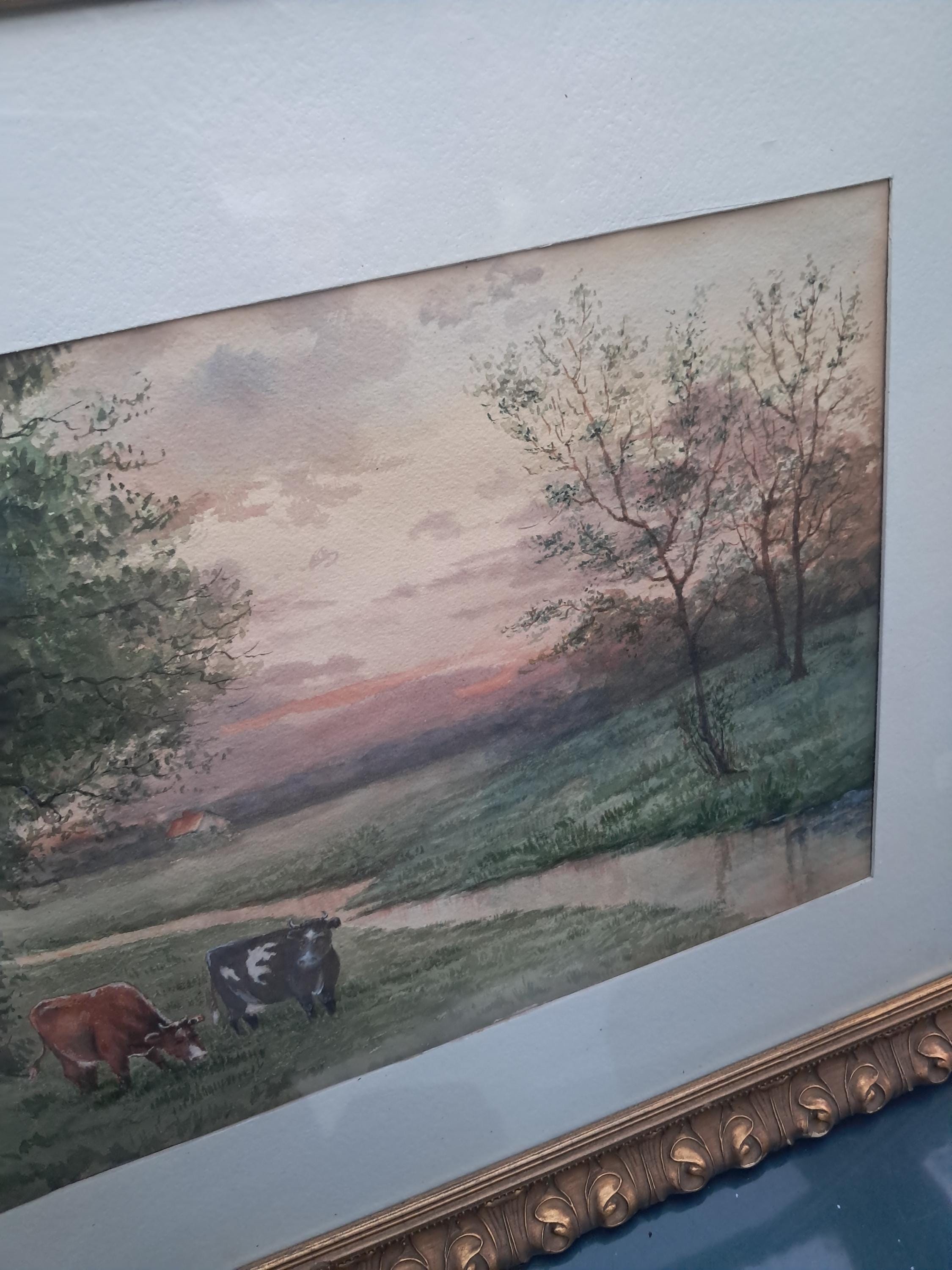 Antique Pastoral Watercolor Painting: Flemming, Canadian Artist, 1913