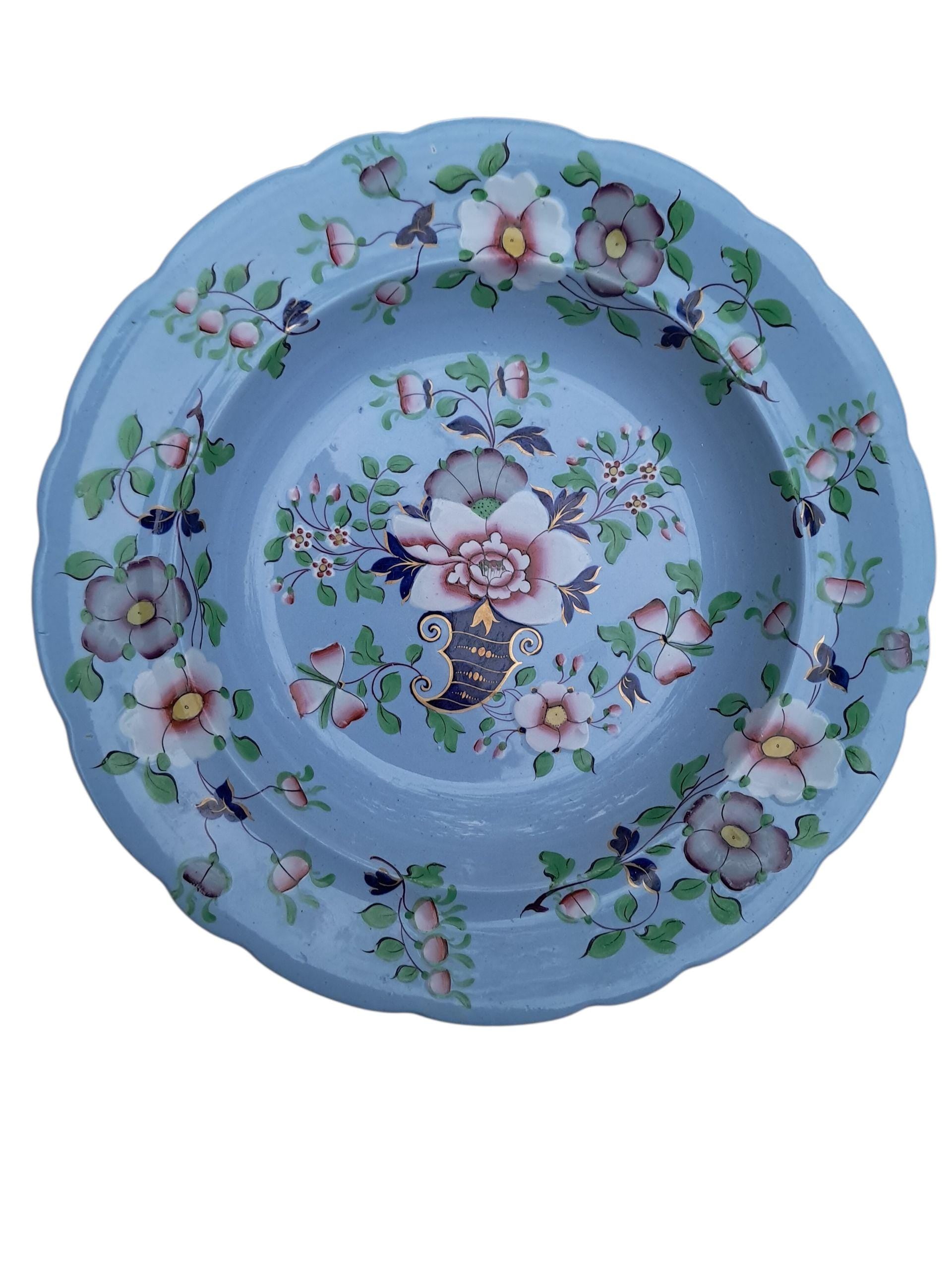 Rare 1830s Ridgway Soup Bowl - 10 Inch Floral Plate