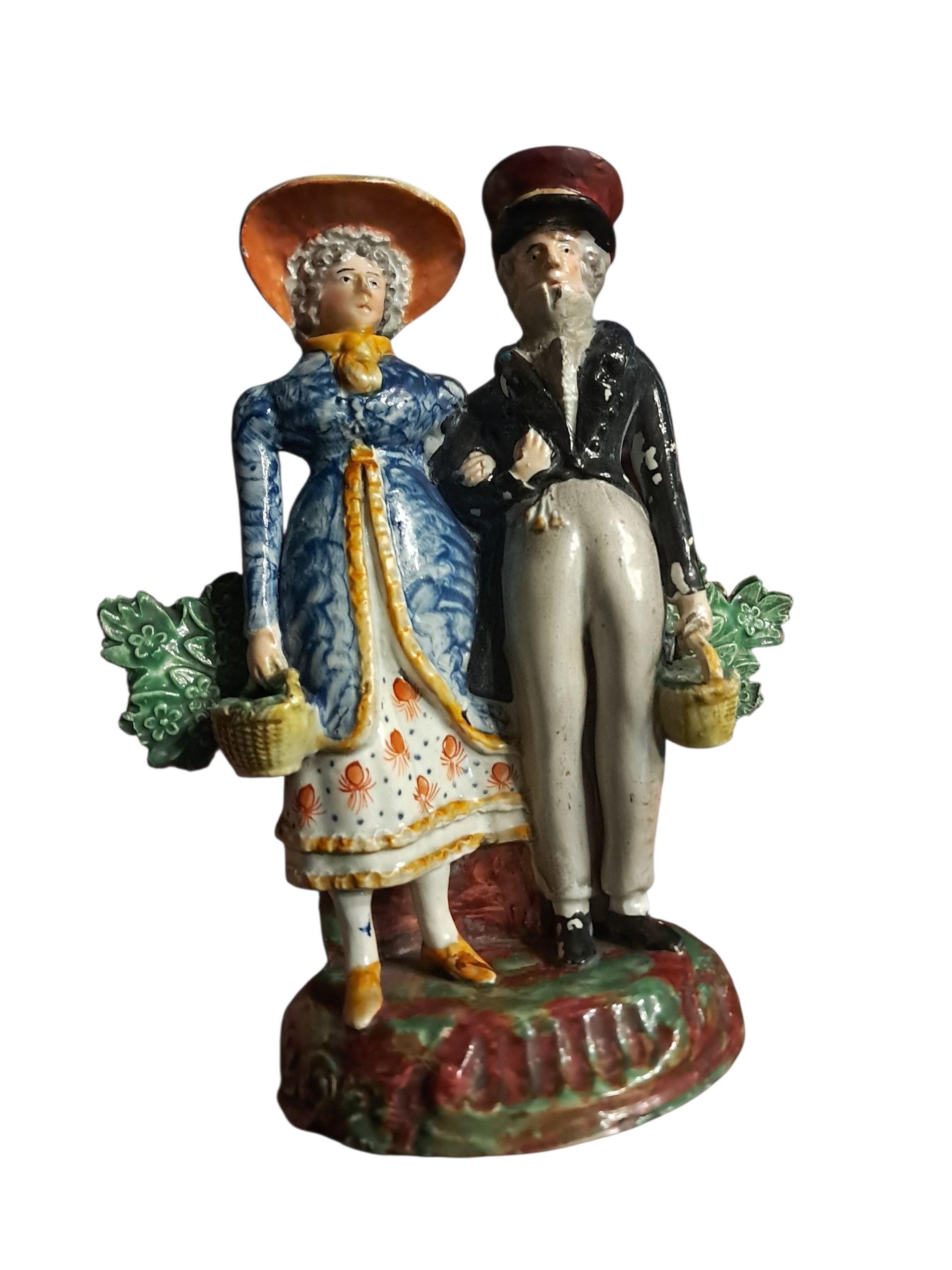 Charming Early Staffordshire "The Dandies" Figurine
