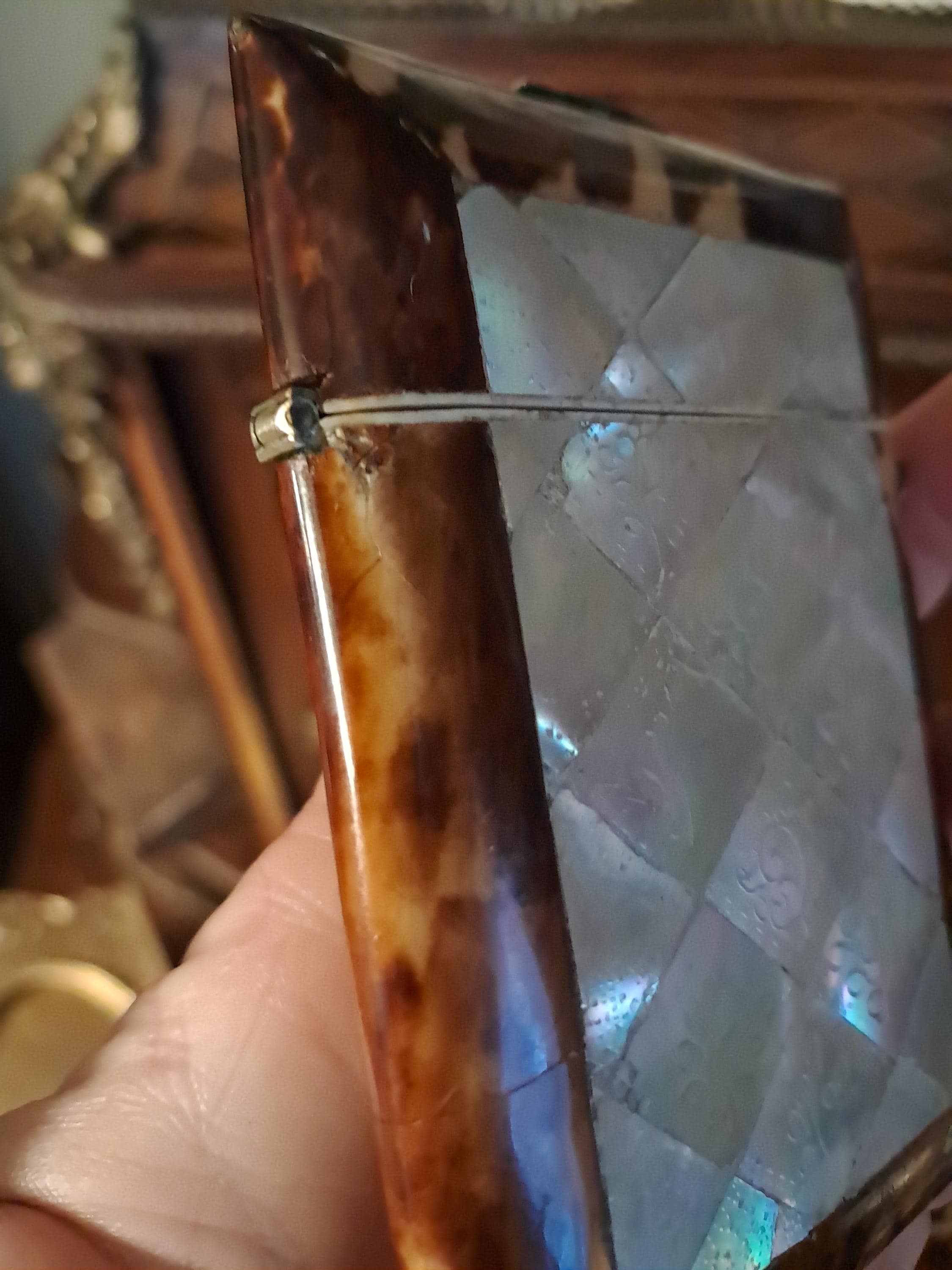 Antique Faux Tortoiseshell and Mother of Pearl Calling Card Case
