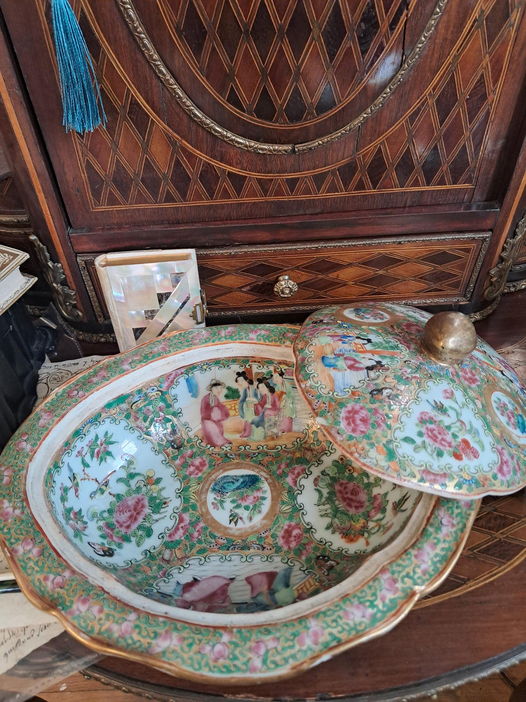 Early Rose Medallion Set of 3 Soup Tureens