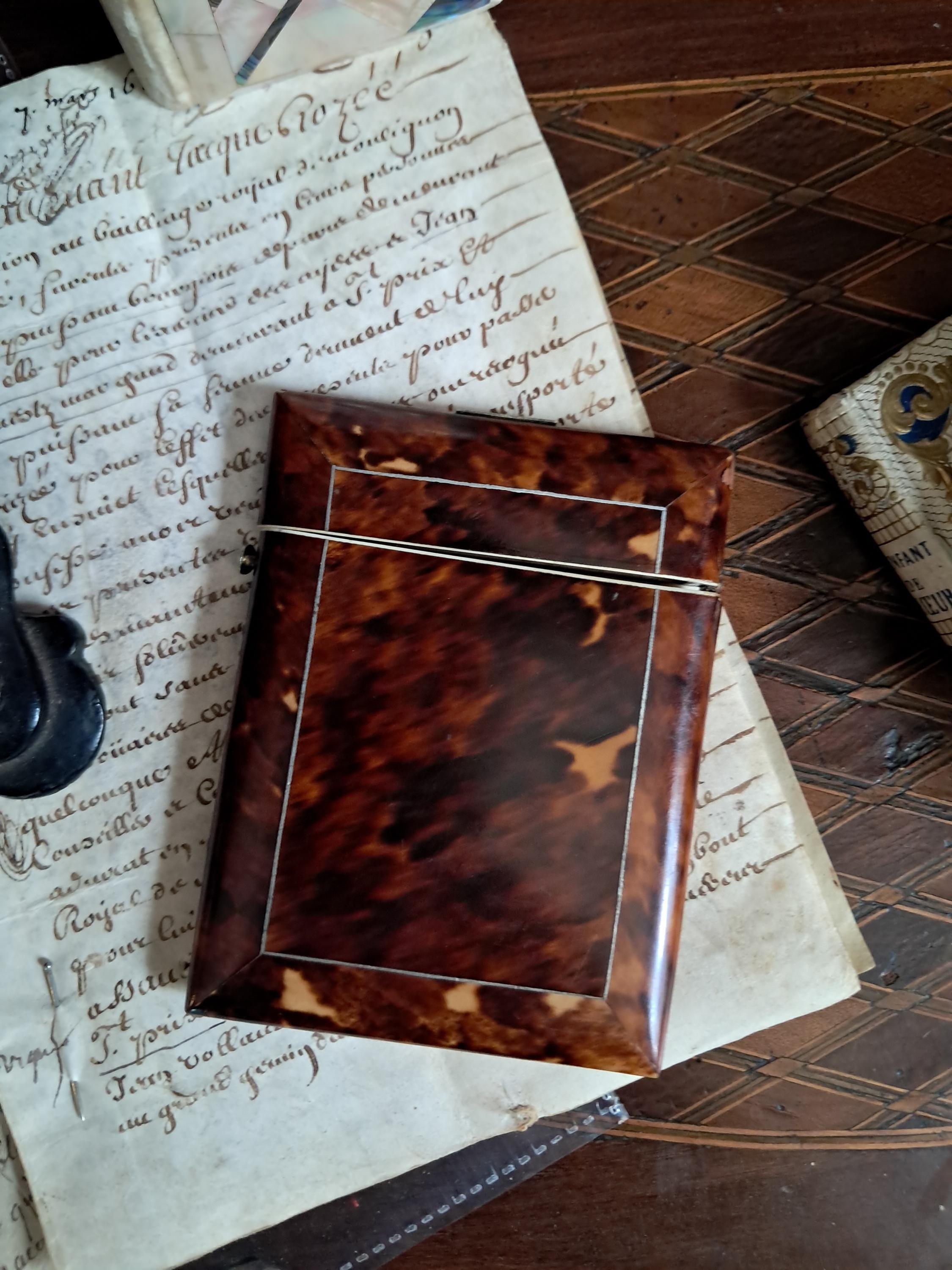 Antique Faux Tortoiseshell Calling Card Case