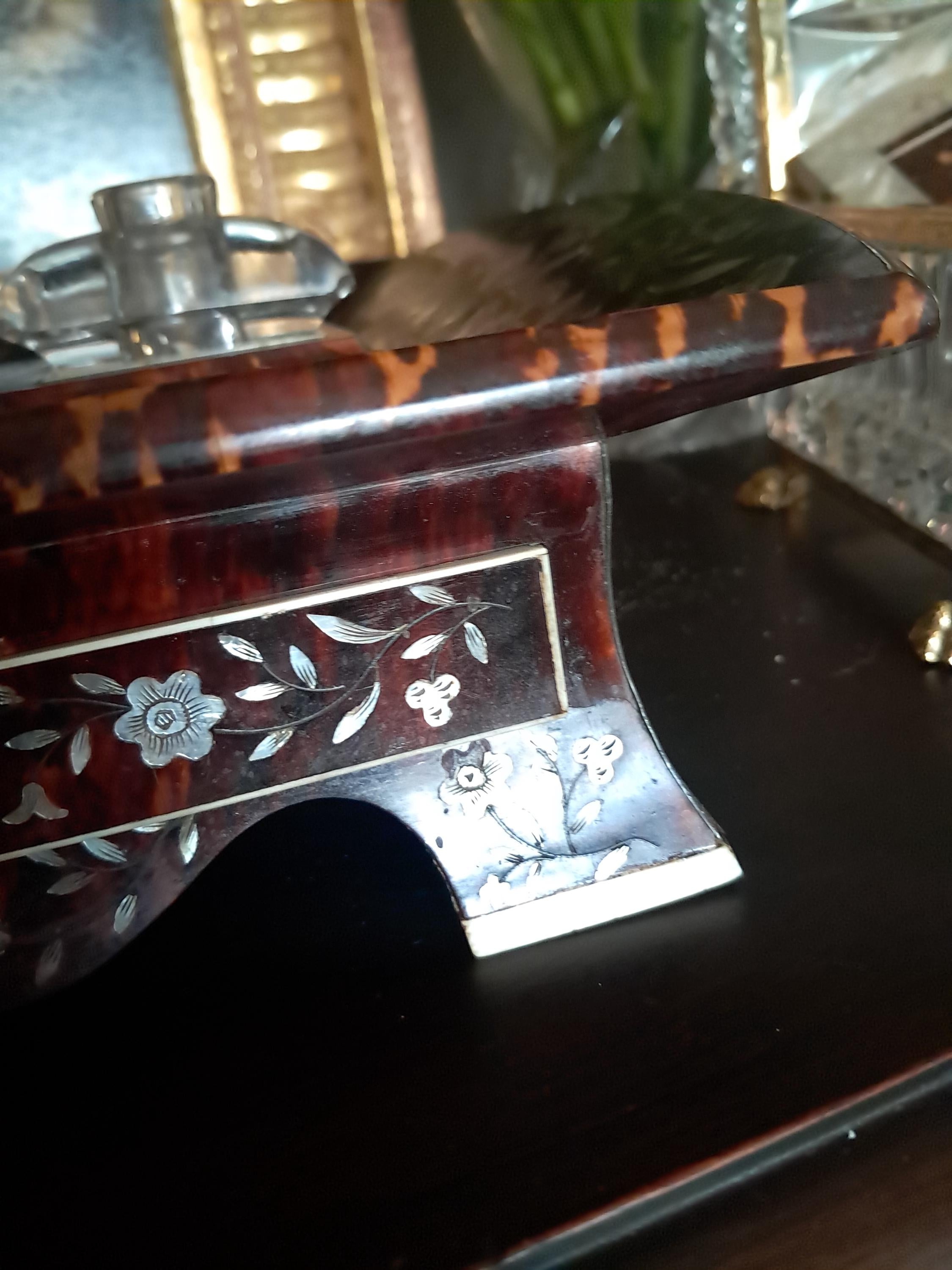 Stunning Faux Tortoiseshell and Mother of Pearl Desk Set